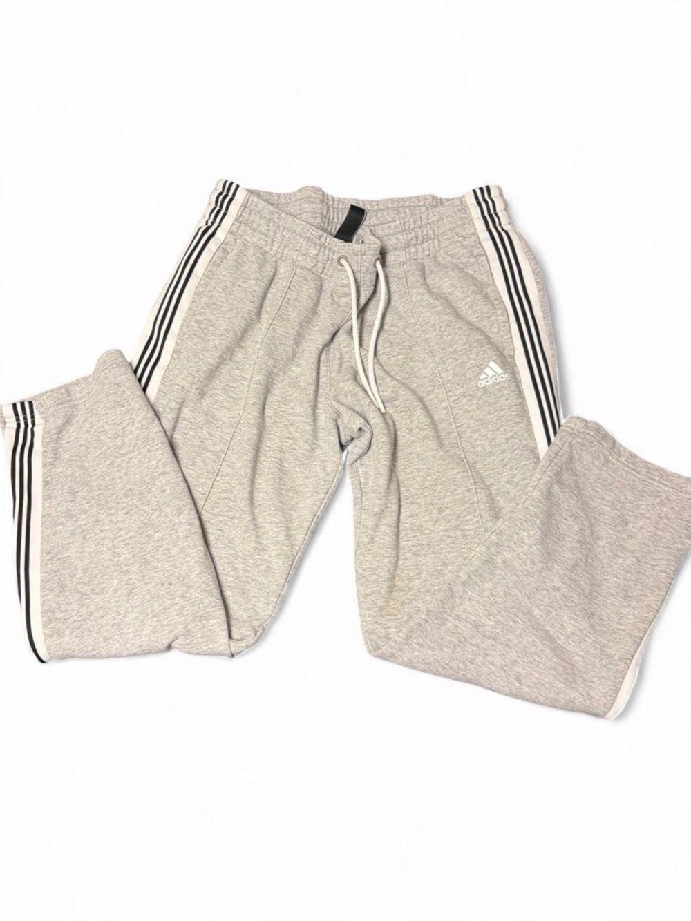 adidas Gray Sweatpants with Black Three-Stripe Trim